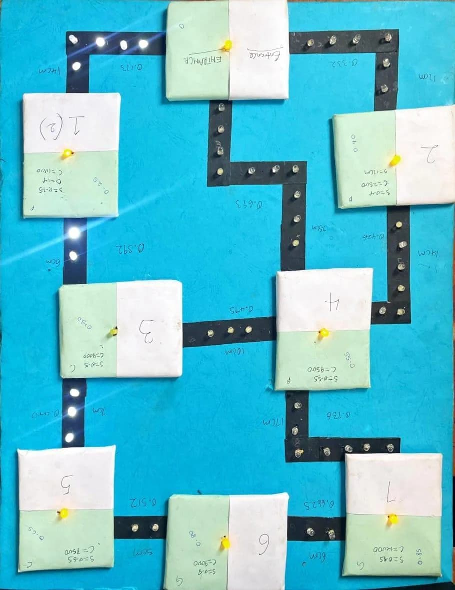 The board with another lit route